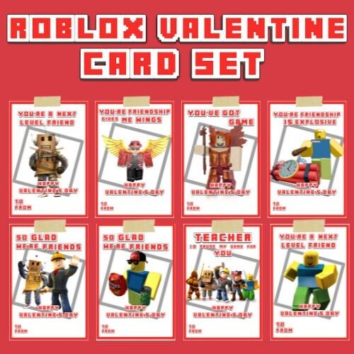 Printable Valentine Cards Roblox Downloadable Valentine - Etsy Canada