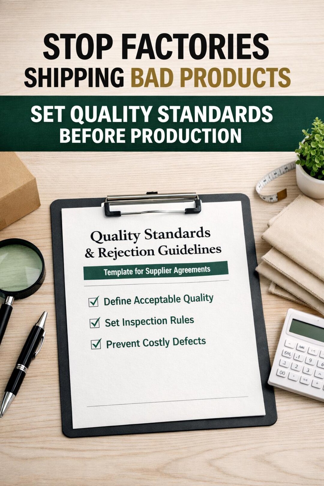 Factory Quality Standards Template | Defect Rejection Guidelines ...