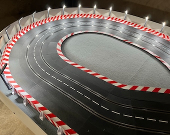 Lot de 10 projecteurs LED pour circuit de course Carrera, éclairage sur rail, pour décoration de circuit, modélisme, diorama, 124 132