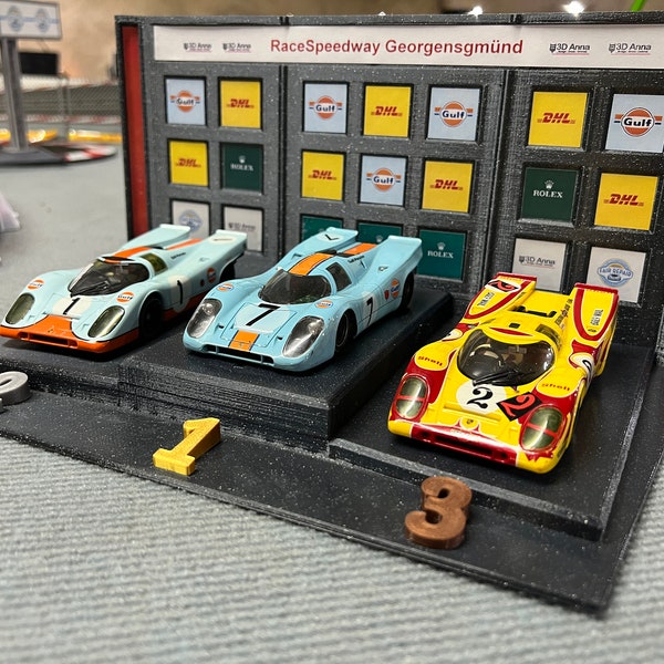 Podium gagnant de la cérémonie de remise des prix des voitures à sous pour les voitures Carrera 1:32 support de stand podium diorama Carrera Digital 132 slot car