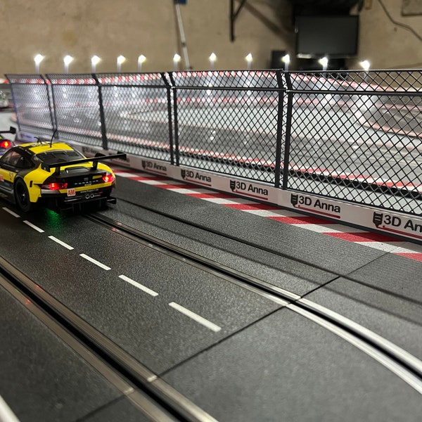 Slotcar Carrera Fangzaun Boxenmauer Rennbahn-Dekoration Bahndeko Modellbau Diorama Slot Car Zaun