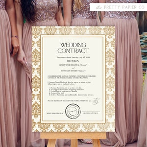 Wedding Contract | Bridesmaids | Ribbon Ceremony | Doli Sign | Bridal Party Signage | No Entry | Doli Signage | Wedding Entry Signs