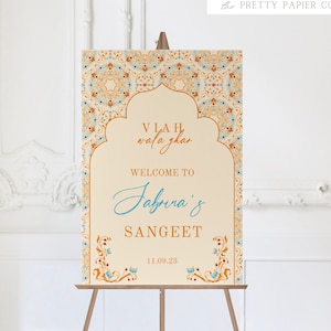 Welcome Sign | Sangeet Wedding Sign | Customizable | Anand Karaj, Engagement, Mehndi, Chunni Ceremony, Jago, Choora, Sangeet | Digital