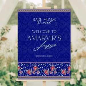 Sade Munde Da Viah| Indian Welcome Sign | Customizable | Anand Karaj, Engagement, Mehndi, Chunni Ceremony, Jago, Choora, Sangeet | Digital