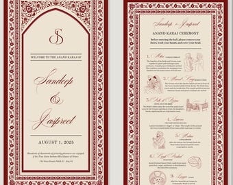 Sikh Wedding Program, Anand Karaj Program, Sikh Ceremony Guide, Sikh Infographics, Anand Karaj Program with Meaning, Sikh Wedding Guide