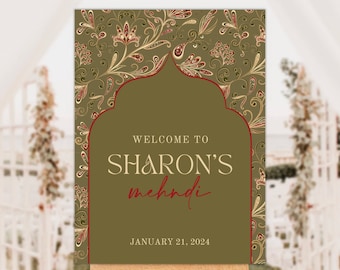 Welcome Sign | Sangeet Wedding Sign | Customizable | Anand Karaj, Engagement, Mehndi, Chunni Ceremony, Jago, Choora, Sangeet | Digital