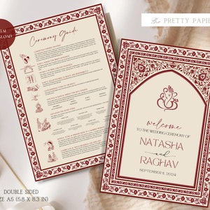 Programa de casamento hindu, programa de casamento indiano, guia de cerimônia hindu, cerimônia hindu, rituais de casamento hindu, infográfico de casamento indiano