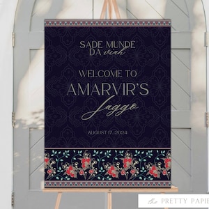 Sade Munde Da Viah| Indian Welcome Sign | Customizable | Anand Karaj, Engagement, Mehndi, Chunni Ceremony, Jago, Choora, Sangeet | Digital