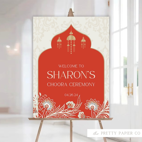 Welcome Sign | Choora Wedding Sign | Customizable | Anand Karaj, Engagement, Mehndi, Chunni Ceremony, Jago, Choora, Sangeet | Digital