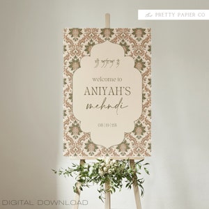 Welcome Sign | Sangeet Wedding Sign | Customizable | Anand Karaj, Engagement, Mehndi, Chunni Ceremony, Jago, Choora, Sangeet | Digital