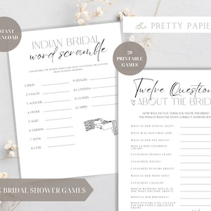 Indian Bridal Shower Games Bundle | Indian Wedding Games | Desi Bachelorette | Desi Bridal Shower Games | Desi Bride Games
