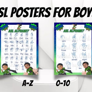 ASL フラッシュ カード、アメリカ手話、手話ポスター、ASL アルファベット、屋内屋外遊び、学校活動、聴覚障害教育、男の子向け