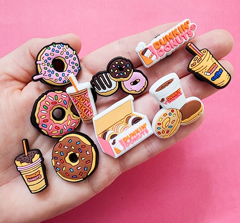 Croc Charms Bundle 10 Charms Coffee/donuts Etsy
