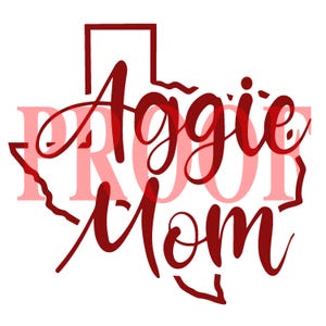 Aggie Mom Maroon Digital File PNG