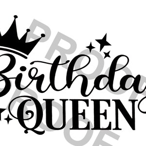 Birthday Queen Digital File PNG