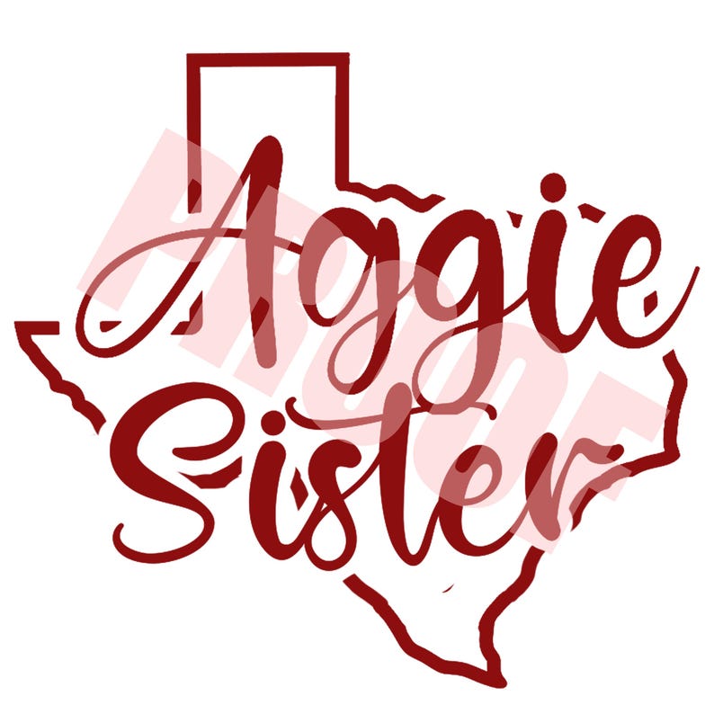 Aggie Sister Maroon Digital File PNG - Etsy