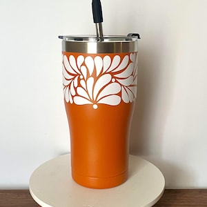Mexican Style Tumbler White Floral