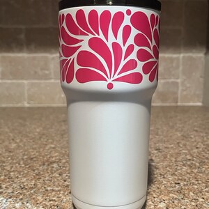 Mexican Style Tumbler White & Pink Design