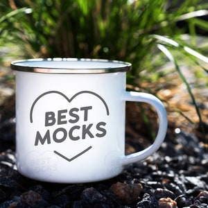 Enamel Mug 12oz Mockup | Camp Mug Mockup | Outdoor Mug Mockup | White Camping Mug Mockup | Blank Enamel Mug Mockup | Digital JPEG IMAGE