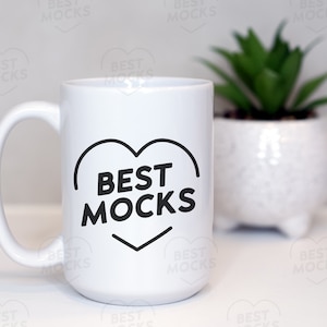 Ceramic Mug 15oz Mockup | Blank Mug Mockup | Simple Mug Mockup | Standard Mug Mockup | Coffee Mug Mock up | Stock Photo of Blank Mug