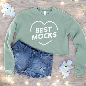 7 Colors Cropped Sweatshirts Bundle | Bella Canvas 7503 Mockup Bundle | Cropped Sweatshirt Mockup Bundle | Crewneck Bundle | Digital IMAGE
