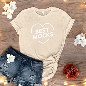 Bella Canvas 3001 Soft Cream T-Shirt Mockup (Digital JPEG Image)