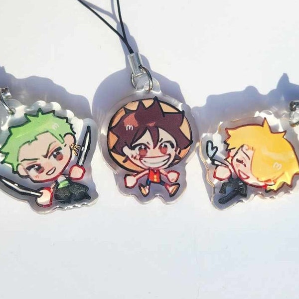 Bean Phone Charms - Luffy, Zoro & Sanji