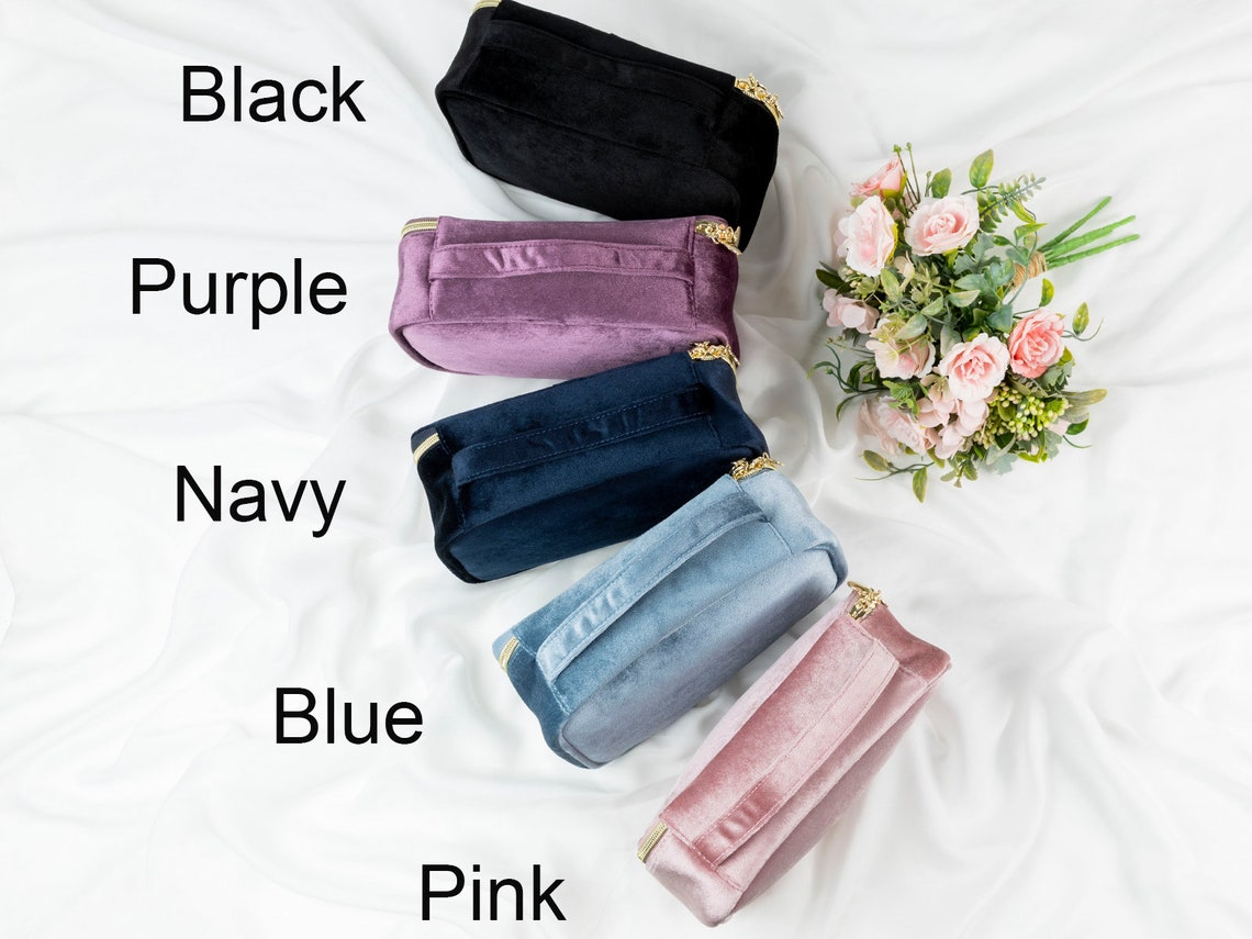 Personalized Makeup Bag Velvet Makeup Bag Cosmetic Brush Bag Etsy