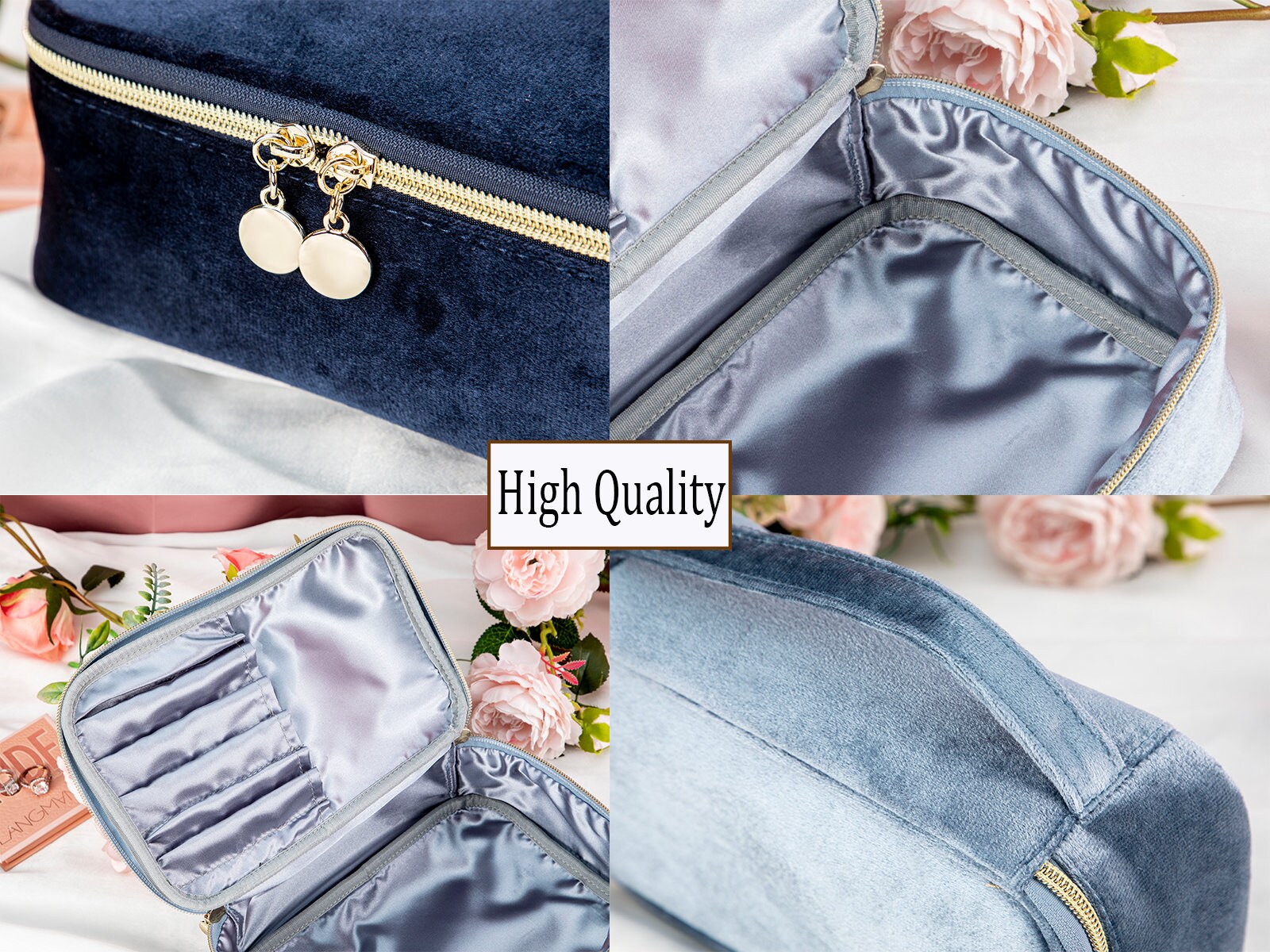 Personalized Makeup Bag Velvet Makeup Bag Cosmetic Brush Bag Etsy