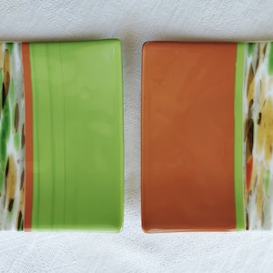 set of 2 fused glass plates