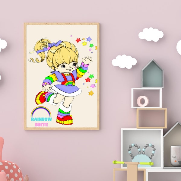 Digital Download Retro 1980's Rainbow Brite Wall Decor Poster Image!