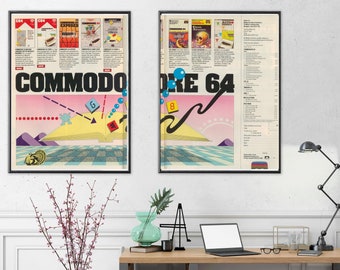 Digital Download Commodore 64 Two Page Wall Decor! Perfect addition to our your other technology wall decor!