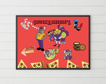 Chuck E Cheese Retro 1980&#39;s Wall Decor!! A perfect nostalgia item for your 80&#39;s themed rooms!