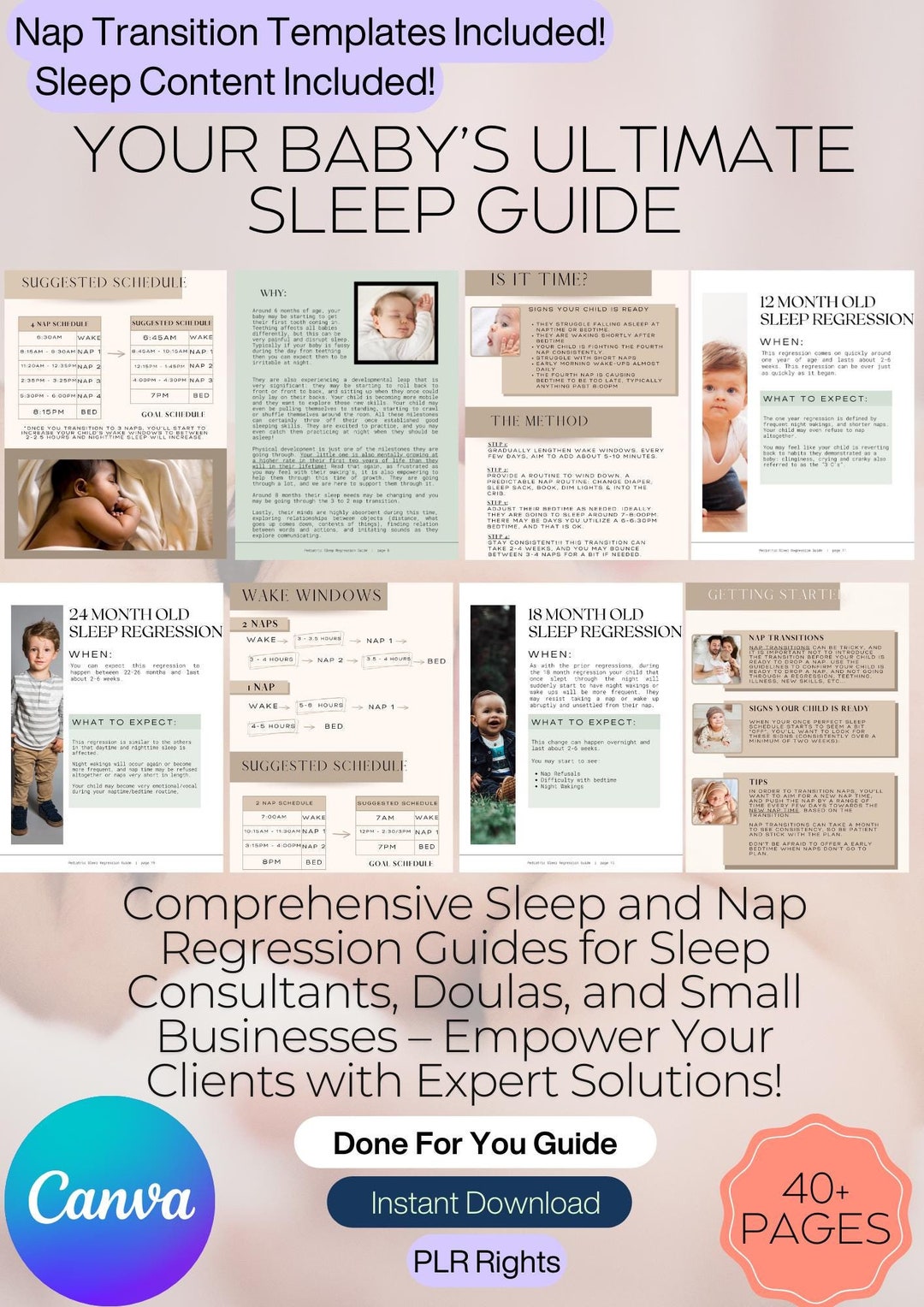 Baby Sleep Guide Template for Sleep Consultants, Sleep Regression Guide ...