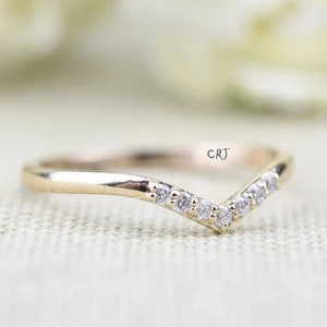 Curved Yellow Gold Wedding Band Women,Promise Rings for Women Wedding Bands for Women, Curved Anniversary Band,925 Silver Half Eternity Band