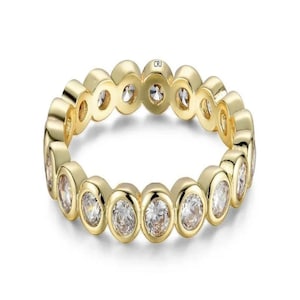 Bezel Set 2.5mm Round Brilliant Diamond/Moissanite wedding Band | Full Eternity band| Wedding Band | Bezel Set Band| Unique Engagement Ring