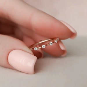 Handmade Sterling Silver Diamond CZ Eternity Band: Petite Wedding Ring