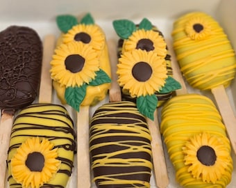 Sunflower Cakesicle-Cakesicles - Small Cakesicles- Cake Pop - Freestyle- Cake Pops - Baby Shower Cake Pops - Mothers Day Gift