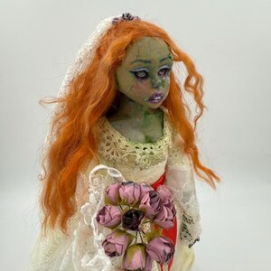 Dead Bride Halloween Art Doll, Corpse Figure, Handmade Horror Doll, Gift For Horror Lover.