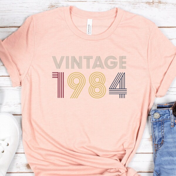 chemises vintage 1984, t-shirt fête 40e anniversaire, t-shirt 40 ans, cadeau d'anniversaire, chemise en édition limitée, joyeux anniversaire, t-shirt 40 ans