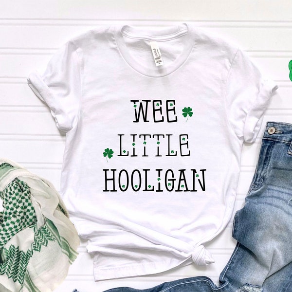 Wee Little Hooligan Camisa para niños pequeños, Camisa para niños pequeños del Día de San Patricio, Camisa irlandesa divertida para niños pequeños, Body del Día de San Patricio, Traje de bebé irlandés