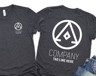 Custom Company Logo Matching Shirt, Custom Text Design T-Shirt, Custom Back And Front Shirt, Custom Pocket and Backside Logo Tee, Custom Tee