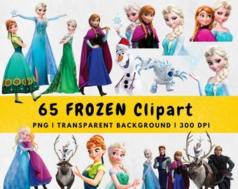 Frozen Clipart Digital, Frozen Invitation Card, Frozen Circle, PNG, Party Decoration, Instant Download, frozen bundle Illustrations.