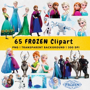 Frozen Clipart Digital, Frozen Invitation Card, Frozen Circle, PNG, Party Decoration, Instant Download, frozen bundle Illustrations. image 1