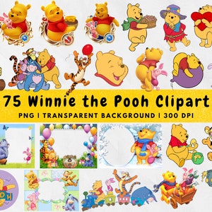75 Winnie the Pooh PNG, marco de Pooh, Pooh y su amigo PNG, archivo de corte de Winnie, paquetes de Winnie Pooh, imagen de Winnie Pooh, descarga instantánea