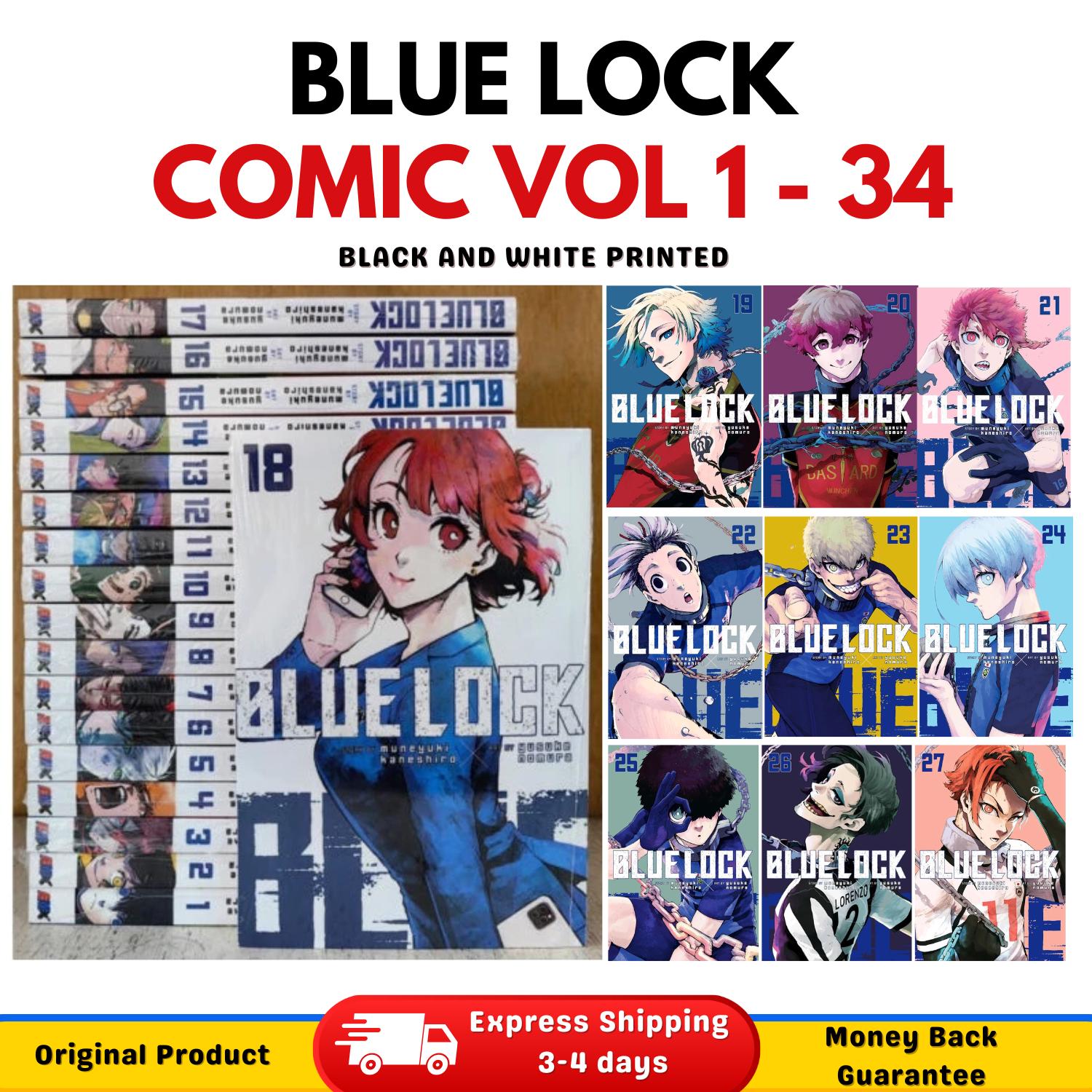 Blue Lock Manga Comic English Full Set Vol 1-34 by Yusuke Nomura, Comic Lover, DHL express, Physical Book, 34 Full Series