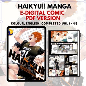 Haikyu !! E-Manga Comic Haikyuu Vol 1 - Vol 45 (End), PDF file, English Colored, Digital download printable, E-comic, E-book, Anime Japanese