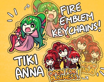 Fire Emblem Tiki and Anna Double-Sided Keychains