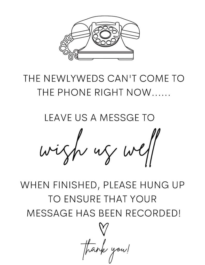 Wish Us Well Phone Guest Book Wedding Template Etsy