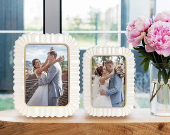 cute wedding Frame, White wedding photo frame，wedding picture frame for parents，Memorial Day Gift，Modern wedding decor，Gift for newlyweds